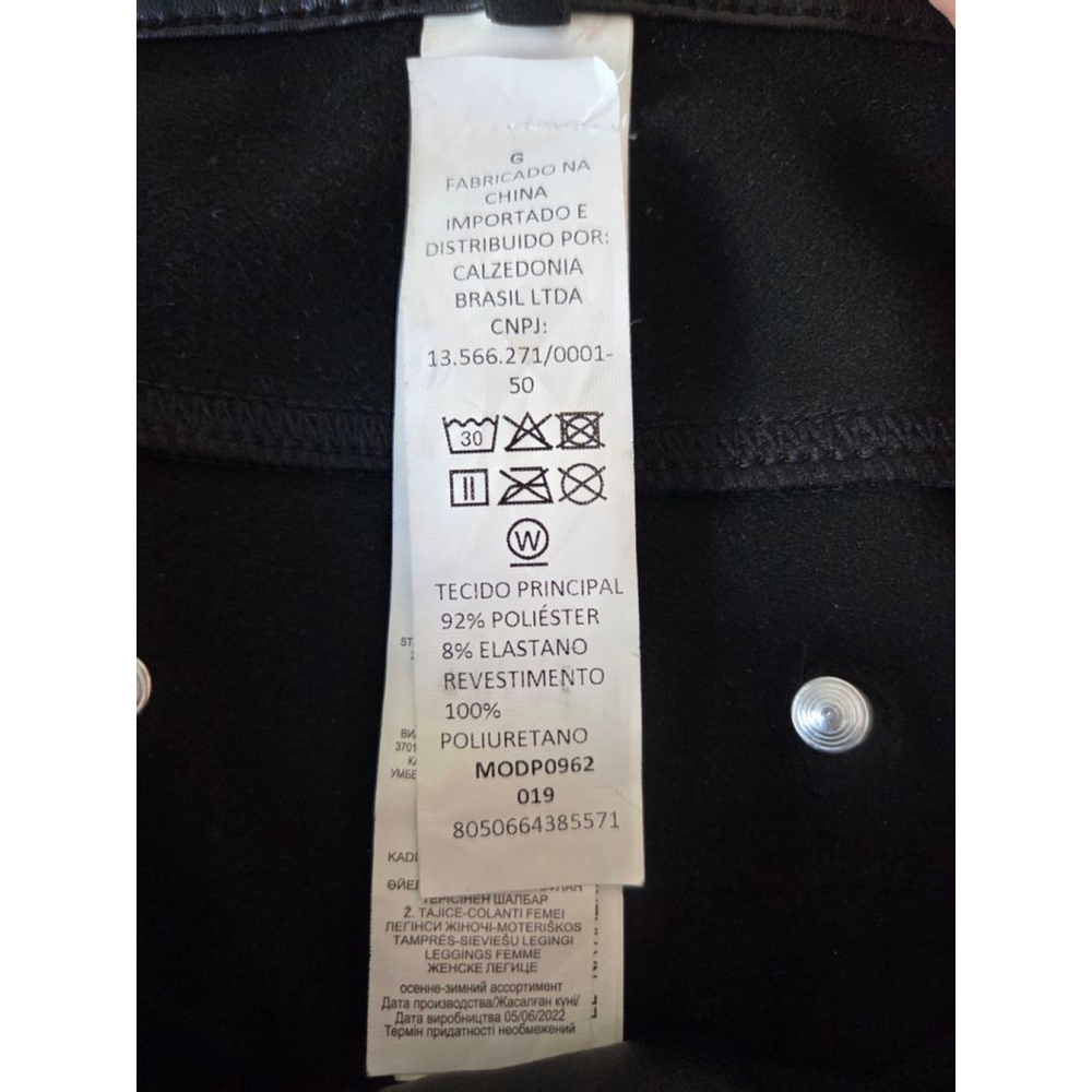 Women's Calzedonia Black Faux Leather Leggings L - Picture 8 of 15